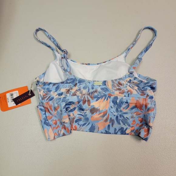 Freely Women's Wild Flower Wrap Front Swim Midkini Size S - Picture 2 of 5